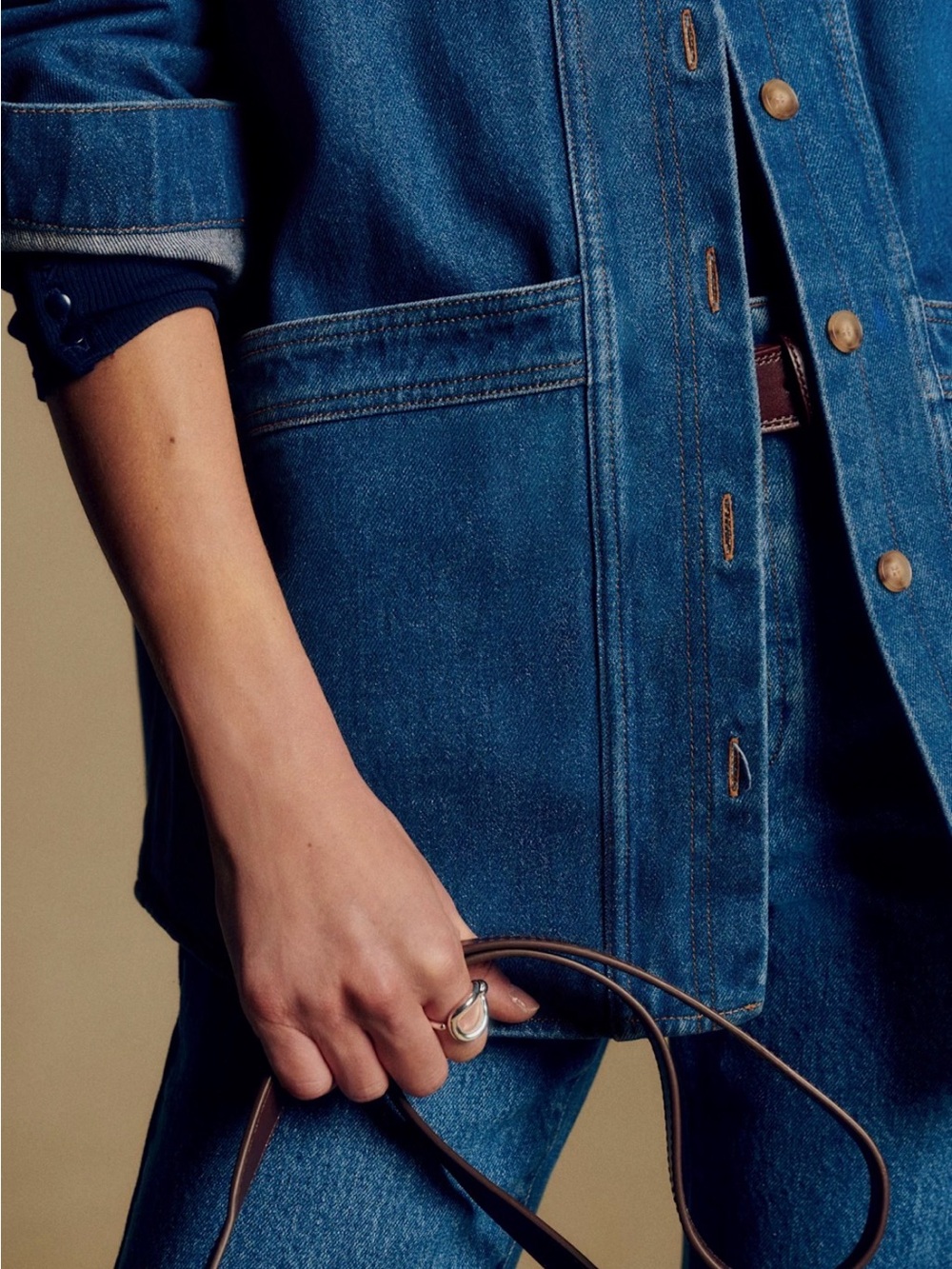 NWT Sezane Classic WILL Blue Denim Jacket - Picture 8 of 11